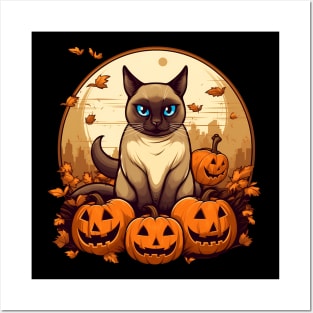 Siamese Cat Halloween, Cat Lover Posters and Art